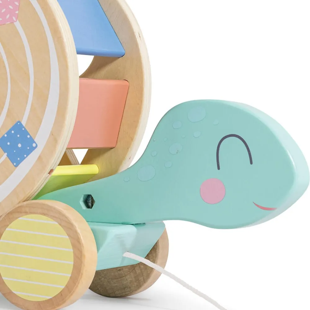 EUREKAKIDS Juguete arrastrable de madera con bloques - Tortuga