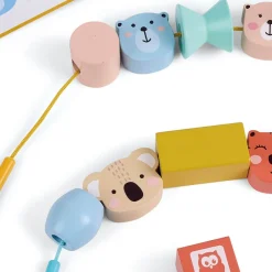 EUREKAKIDS Juguete de madera para hacer cuentas - animales enlazables
