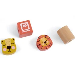 EUREKAKIDS Juguete de madera para hacer cuentas - animales enlazables