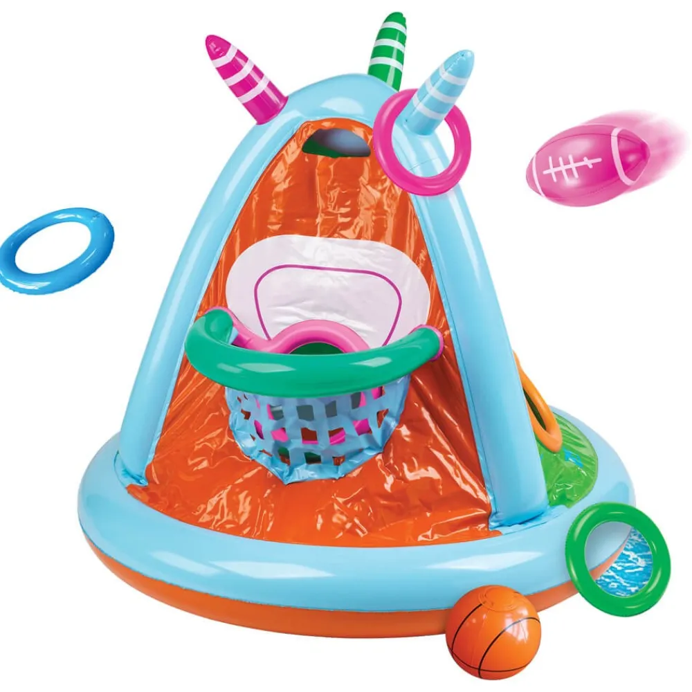 EUREKAKIDS Juguete hinchable deportivo con 4 juegos distintos