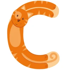 EUREKAKIDS Letra de madera C Animales