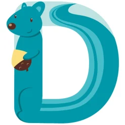 EUREKAKIDS Letra de madera D animales