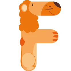 EUREKAKIDS Letra de madera F animales