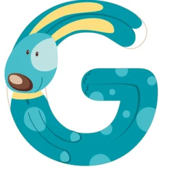 EUREKAKIDS Letra de madera G animales