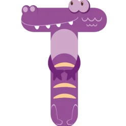 EUREKAKIDS Letra de madera T animales