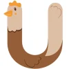 EUREKAKIDS Letra de madera U animales