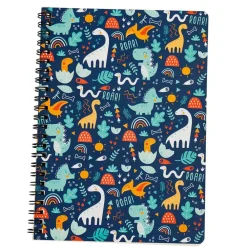 EUREKAKIDS Libreta A5 pautada con diseño de dinosaurios