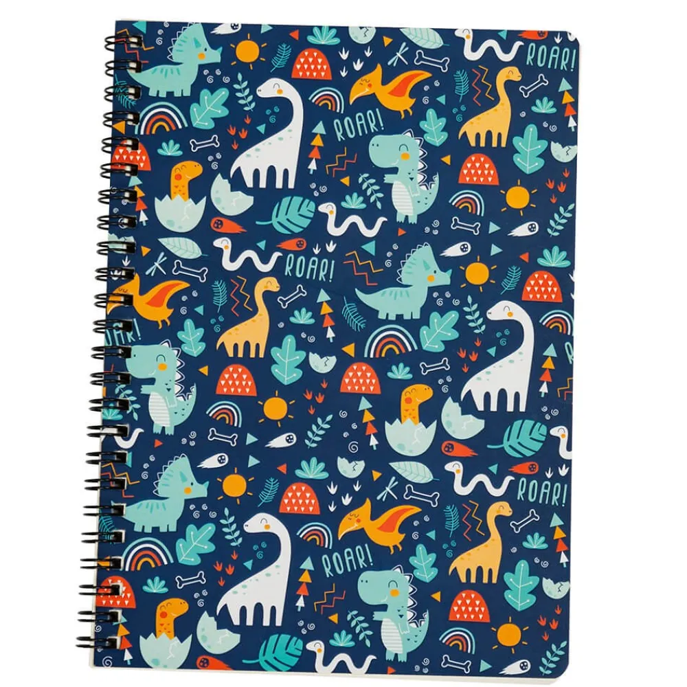 EUREKAKIDS Libreta A5 pautada con diseño de dinosaurios