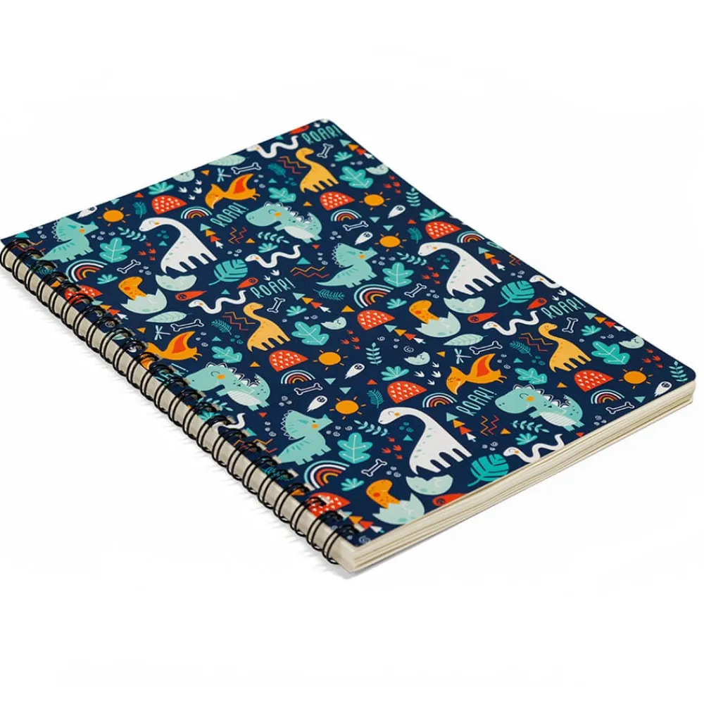 EUREKAKIDS Libreta A5 pautada con diseño de dinosaurios