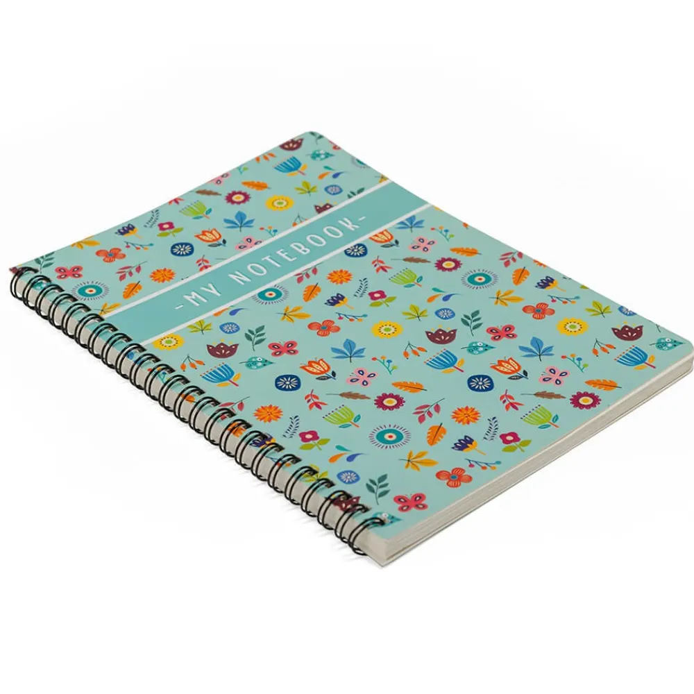 EUREKAKIDS Libreta A5 pautada con diseño de flores