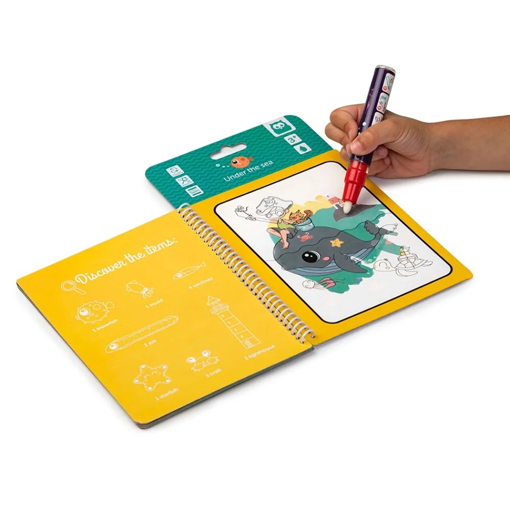 EUREKAKIDS Libro para pintar con agua - Magic Water Bajo el Mar