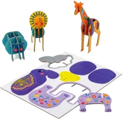 EUREKAKIDS Láminas para construir animales 3D de cartón – Jungle Animals