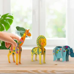 EUREKAKIDS Láminas para construir animales 3D de cartón – Jungle Animals