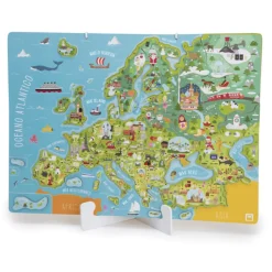 EUREKAKIDS Mapa europeo magnético de madera italiano
