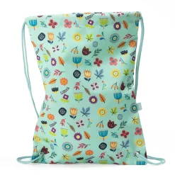 EUREKAKIDS Mochila de cuerdas y mochila saco infantil con estampado de flores