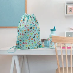 EUREKAKIDS Mochila de cuerdas y mochila saco infantil con estampado de flores