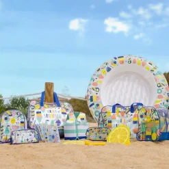 EUREKAKIDS Mochila de playa transparente con base de red color naranja