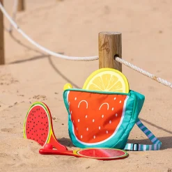 EUREKAKIDS Mochila infantil de tela con red trasera y forma de sandía