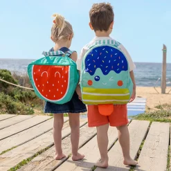 EUREKAKIDS Mochila infantil de tela con red trasera y forma de sandía