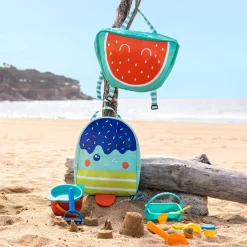 EUREKAKIDS Mochila infantil de tela con red trasera y forma de helado