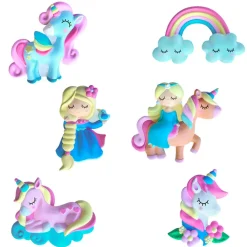 EUREKAKIDS Moldea y pinta imanes de unicornios y princesas