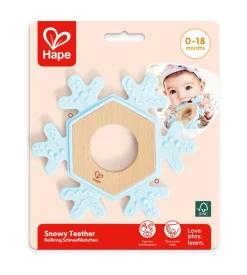 HAPE Mordedor de madera y silicona - Copito de nieve