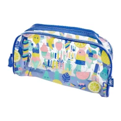 EUREKAKIDS Neceser de playa con diseño transparente color rosa