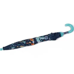 EUREKAKIDS Paraguas infantil azul con estampado de dinosaurios