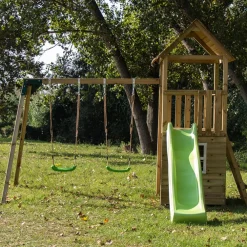 MASGAMES Parque infantil Tibidabo L con casita y columpio doble