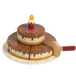 EUREKAKIDS Pastel de cumpleaños interactivo de madera