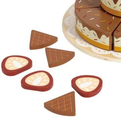 EUREKAKIDS Pastel de cumpleaños interactivo de madera