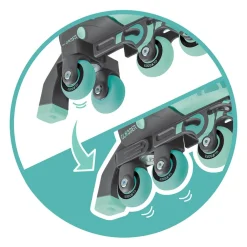 GLOBBER Patines evolutivos 2 en 1 para patinar en linea - Talla 30-33 color menta