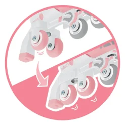 GLOBBER Patines evolutivos 2 en 1 para patinar en linea - Talla 30-33 color rosa pastel
