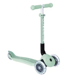 GLOBBER Patinete ecológico, plegable y con luces Junior – Pistacho