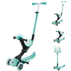 GLOBBER Patinete Go Up Deluxe Lights 3 en 1 Menta