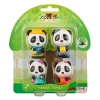 Klorofil Personajes familia Panda 4 figuritas