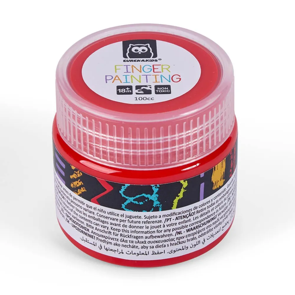 EUREKAKIDS Pintura de dedos de 4 colores - azul, amarillo, verde y rojo