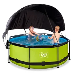 Exit Toys Piscina redonda de 244 x 76cm color verde lima con toldo y bomba de filtración