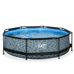 Exit Toys Piscina redonda de 300 x 76cm color gris con bomba de filtración