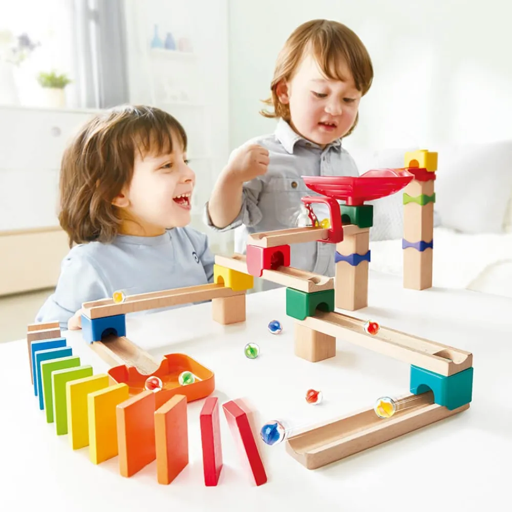 HAPE Pista de canicas de madera Rally – 50 piezas