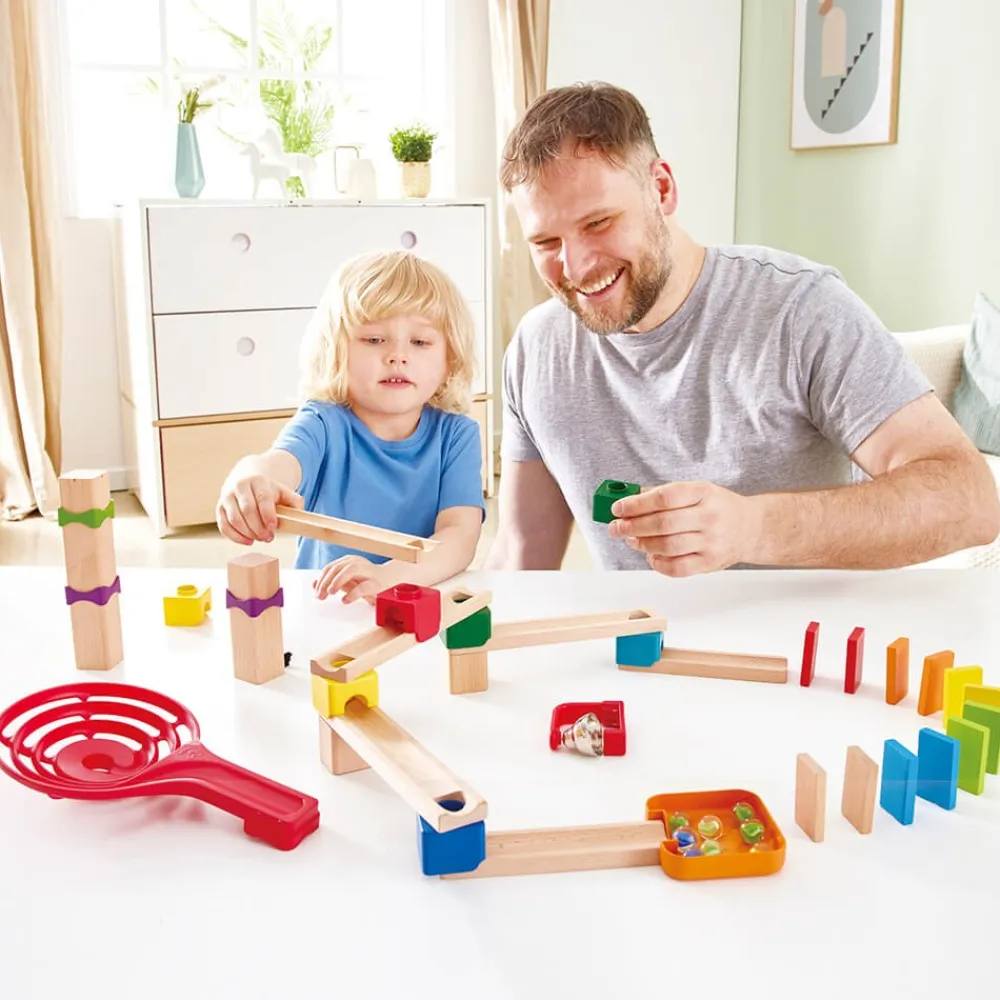 HAPE Pista de canicas de madera Rally – 50 piezas