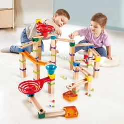 HAPE Pista de Canicas de madera de 128 piezas - Trucos y Giros