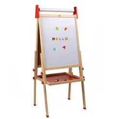 EUREKAKIDS Pizarra con caballete de madera todo en 1