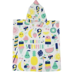 EUREKAKIDS Poncho toalla para niños ideal para piscina y playa – Hello Summer Fruit Poncho