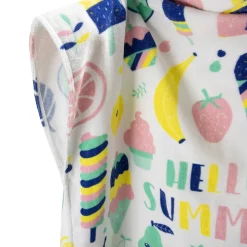 EUREKAKIDS Poncho toalla para niños ideal para piscina y playa – Hello Summer Fruit Poncho