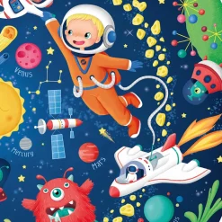 EUREKAKIDS Puzle esférico gigante de 100 piezas que brilla en la oscuridad – Solar System Adventure