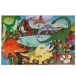 EUREKAKIDS Puzle gigante de 100 piezas que brilla en la oscuridad – Dinosaurs