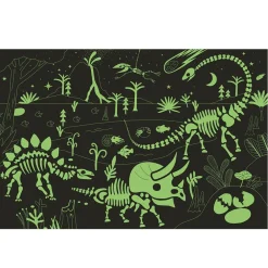 EUREKAKIDS Puzle gigante de 100 piezas que brilla en la oscuridad – Dinosaurs