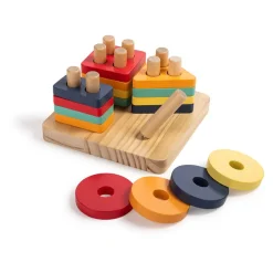 EUREKAKIDS Puzle y encajable de madera Montessori 2 en 1