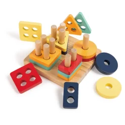 EUREKAKIDS Puzle y encajable de madera Montessori 2 en 1